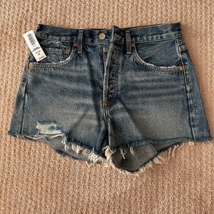 NWT Agolde parker denim shorts.
